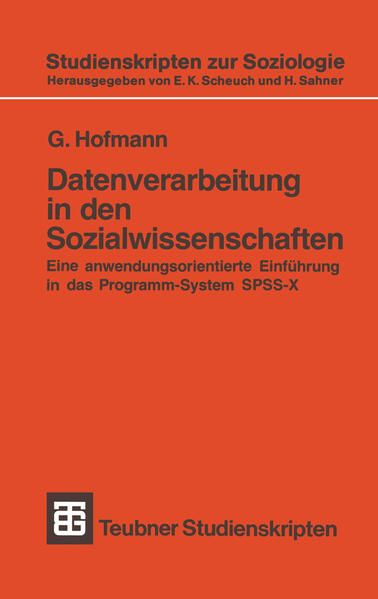 Produktbild: Datenverarbeitung in den Sozialwissenschaften