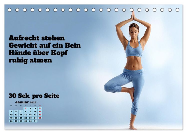 Produktbild: Yoga Kalender - &Uuml;bungen und Meditation f&uuml;r jeden Monat (Tischkalender 2026 DIN A5 quer), CALVENDO Monatskalender