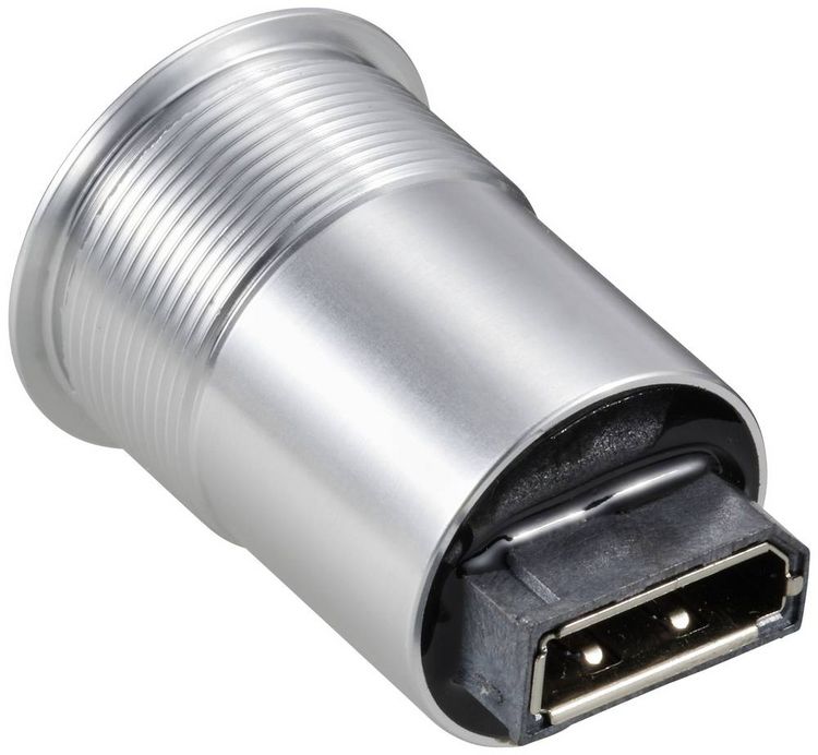 Produktbild: TRU COMPONENTS TC-11980476 Display Port 1,2 Panel-Adapter Buchse DisplayPort Buchse - DisplayPort Buchse Silber Inhalt: 1 St.