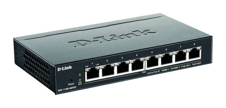 Produktbild: D-Link DGS-1100-08PV2/E DGS-1100-08PV2/E Netzwerk Switch RJ45 8 Port 16 GBit/s PoE-Funktion