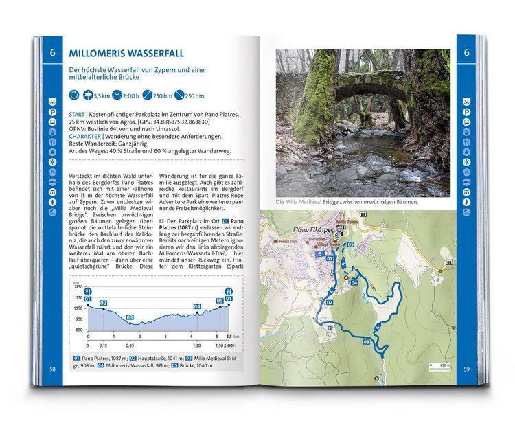 Produktbild: KOMPASS Wanderf&uuml;hrer Zypern, 55 Touren mit Extra-Tourenkarte