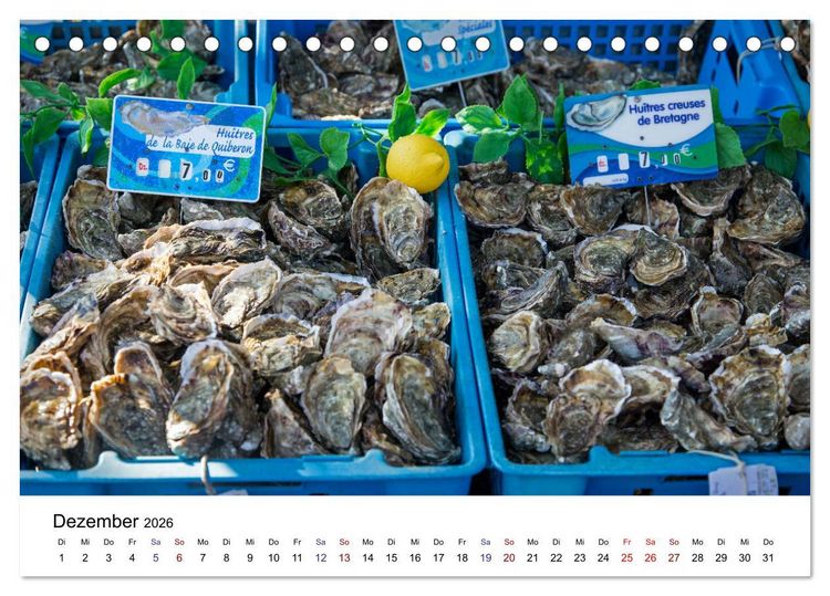 Produktbild: March&eacute; hebdomadaire - Ein Rundgang &uuml;ber einen franz&ouml;sischen Wochenmarkt (Tischkalender 2026 DIN A5 quer), CALVENDO Monatskalender