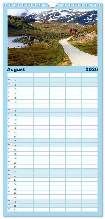 Produktbild: Familienplaner 2026 - Norwegens Wilder Westen mit 5 Spalten (Wandkalender, 21 x 45 cm) CALVENDO