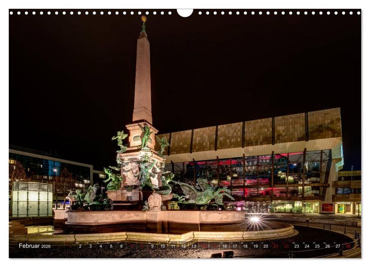 Produktbild: Nachts in Leipzig (Wandkalender 2026 DIN A3 quer), CALVENDO Monatskalender