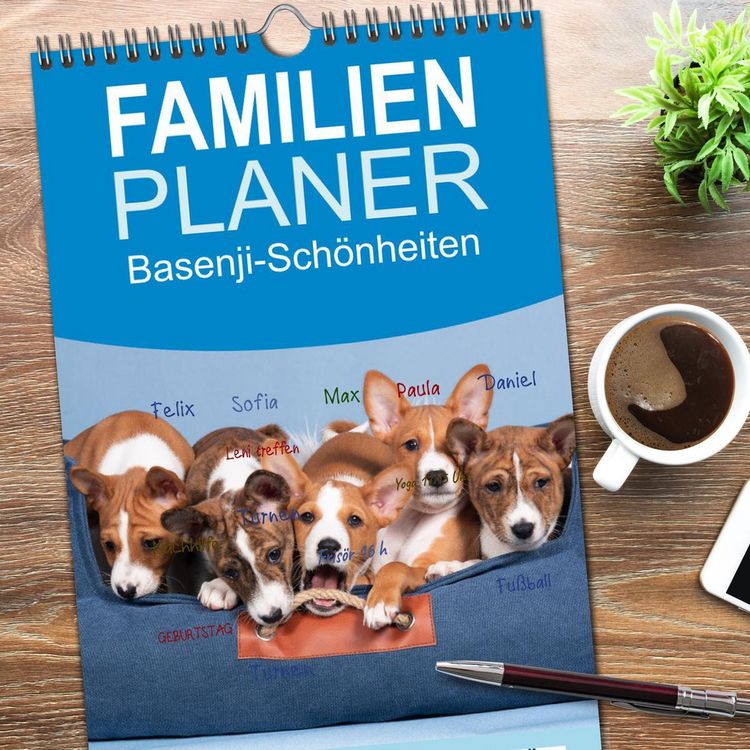Produktbild: Familienplaner 2026 - Basenji-Sch&ouml;nheiten mit 5 Spalten (Wandkalender, 21 x 45 cm) CALVENDO