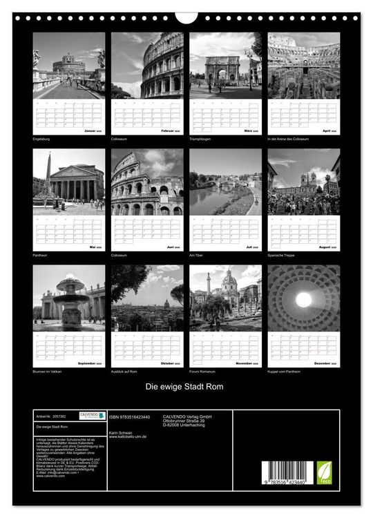 Produktbild: Die ewige Stadt Rom (Wandkalender 2026 DIN A3 hoch), CALVENDO Monatskalender