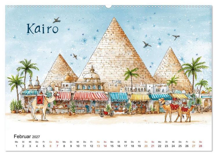 Produktbild: St&auml;dte - Weltreise in Bunt (hochwertiger Premium Wandkalender 2027 DIN A2 quer), Kunstdruck in Hochglanz