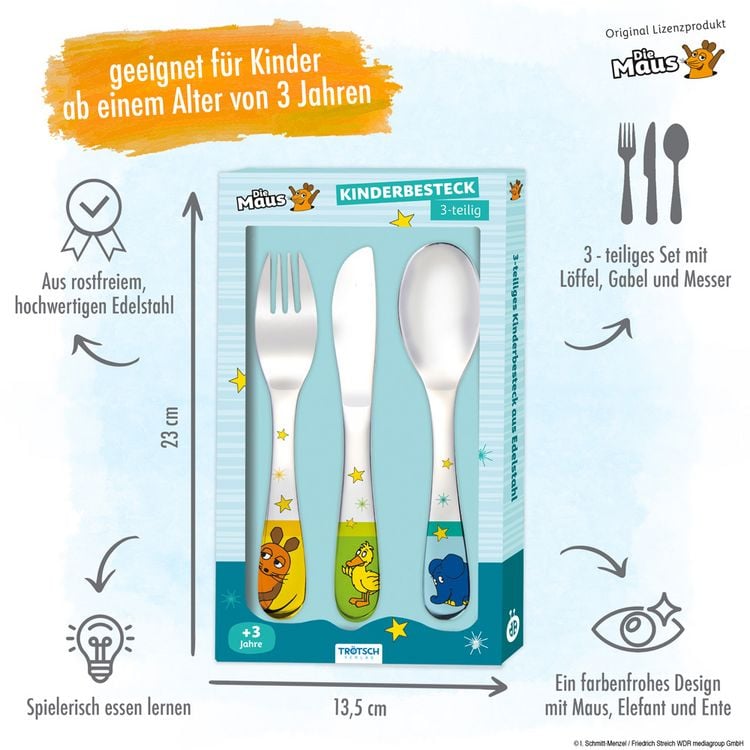 Produktbild: TR&Ouml;TSCH - Die Maus Besteckset aus Edelstahl