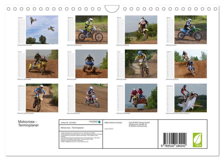 Produktbild: Motocross - Terminplaner (Wandkalender 2026 DIN A4 quer), CALVENDO Monatskalender