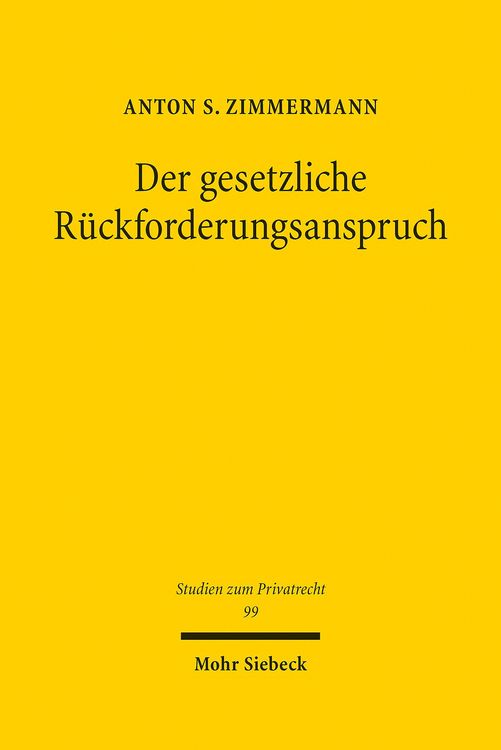 Produktbild: Der gesetzliche R&uuml;ckforderungsanspruch