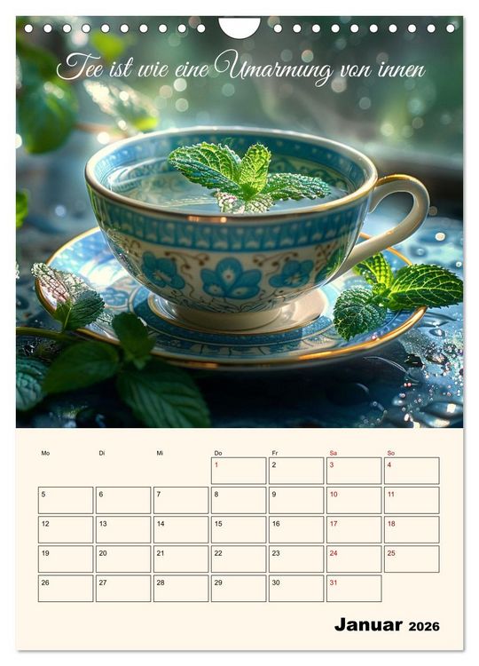 Produktbild: Du, mein geliebter Tee (Wandkalender 2026 DIN A4 hoch), CALVENDO Monatskalender
