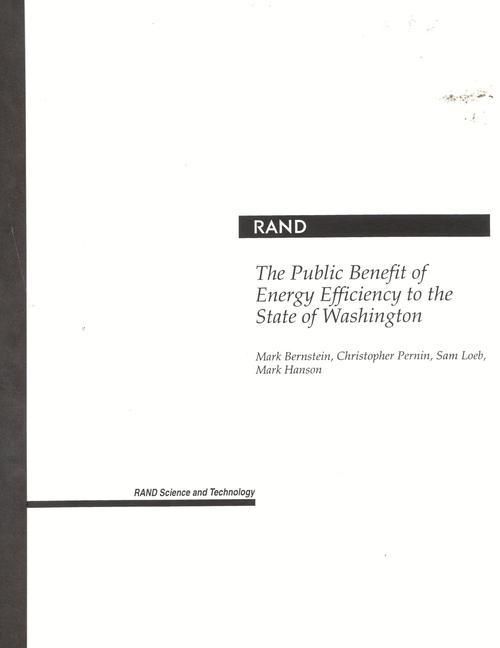 Produktbild: The Public Benefit of Energy Efficiency to the State of Washington