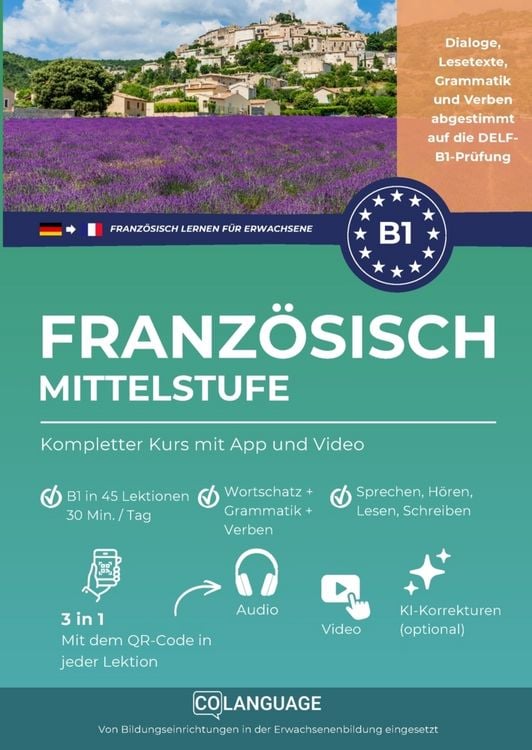 Produktbild: Franz&ouml;sisch B1 lernen Mittelstufe. Kompletter Kurs mit Audio und Video