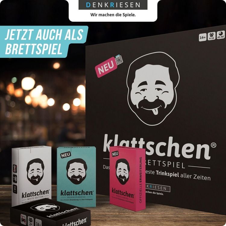 Produktbild: DENKRIESEN - klattschen&reg; - M&auml;delsabend - "Das wahrscheinlich beste Trinkspiel aller Zeiten"