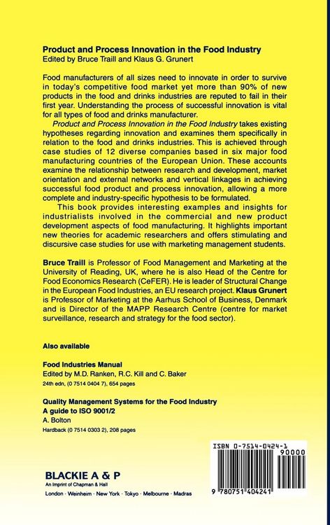 Produktbild: Products and Process Innovation in the Food Industry