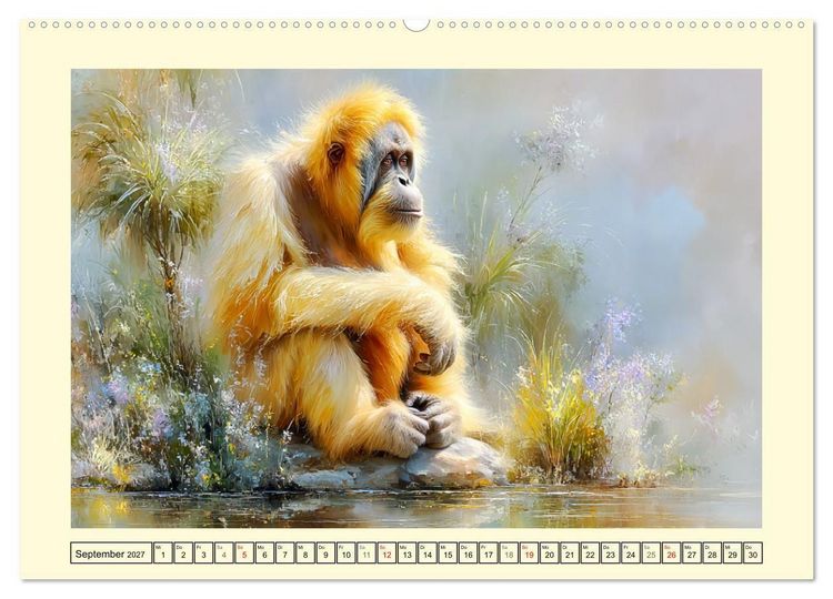 Produktbild: Orang-Utans. Verspielt und voller Lebensfreude (hochwertiger Premium Wandkalender 2027 DIN A2 quer), Kunstdruck in Hochglanz