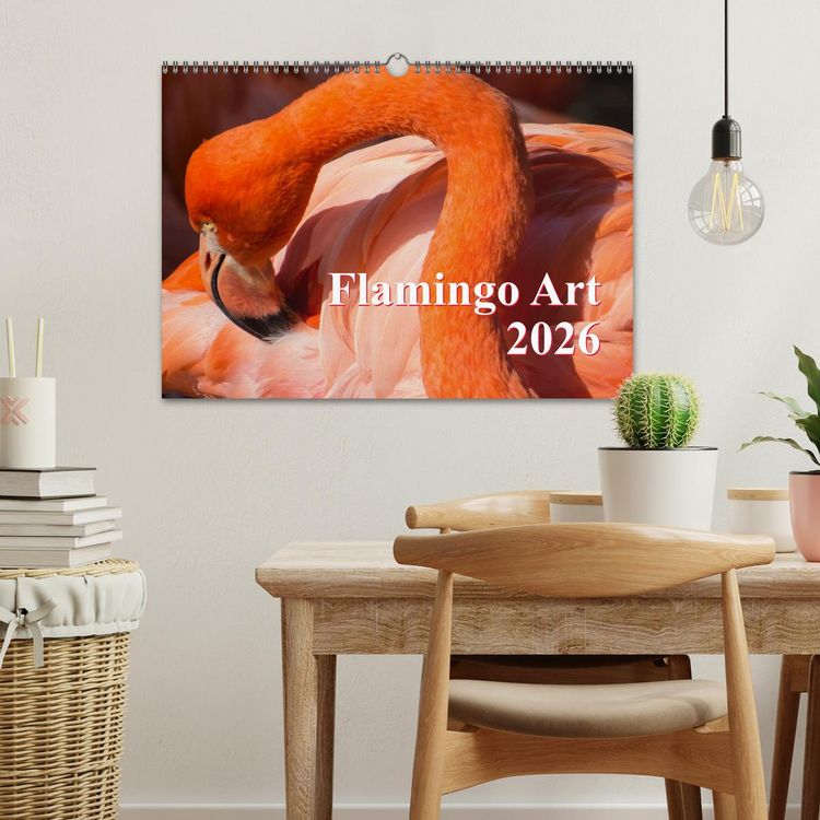 Produktbild: Flamingo Art 2026 (Wandkalender 2026 DIN A3 quer), CALVENDO Monatskalender