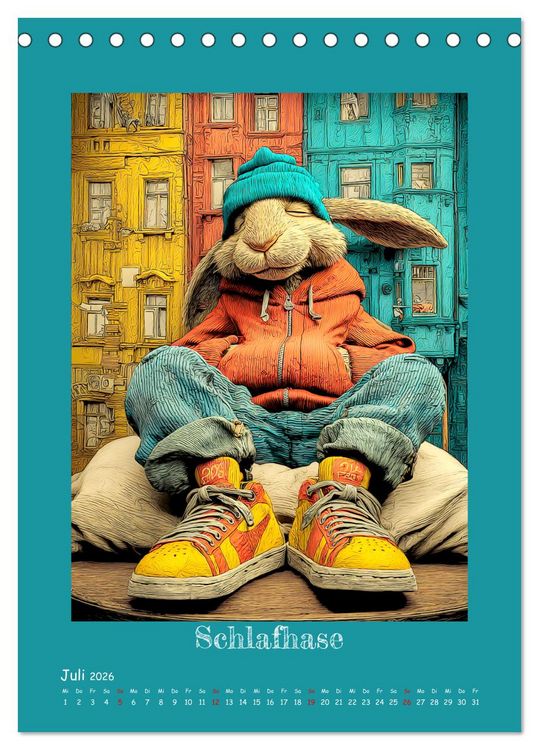 Produktbild: Urban Rabbits. Coole Stadthasen mit Charakter (Tischkalender 2026 DIN A5 hoch), CALVENDO Monatskalender
