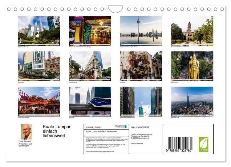 Produktbild: Kuala Lumpur einfach liebenswert (Wandkalender 2026 DIN A4 quer), CALVENDO Monatskalender