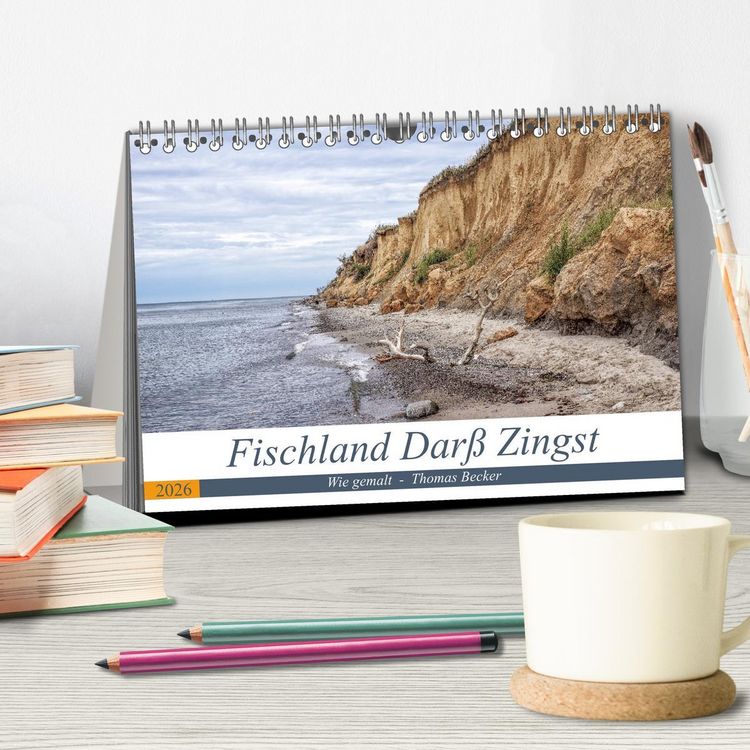 Produktbild: Fischland Dar&szlig; Zingst - wie gemalt (Tischkalender 2026 DIN A5 quer), CALVENDO Monatskalender