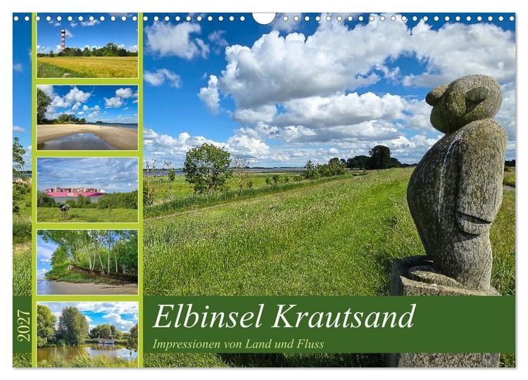 Produktbild: Elbinsel Krautsand - Impressionen von Land und Fluss (Wandkalender 2027 DIN A3 quer), CALVENDO Monatskalender