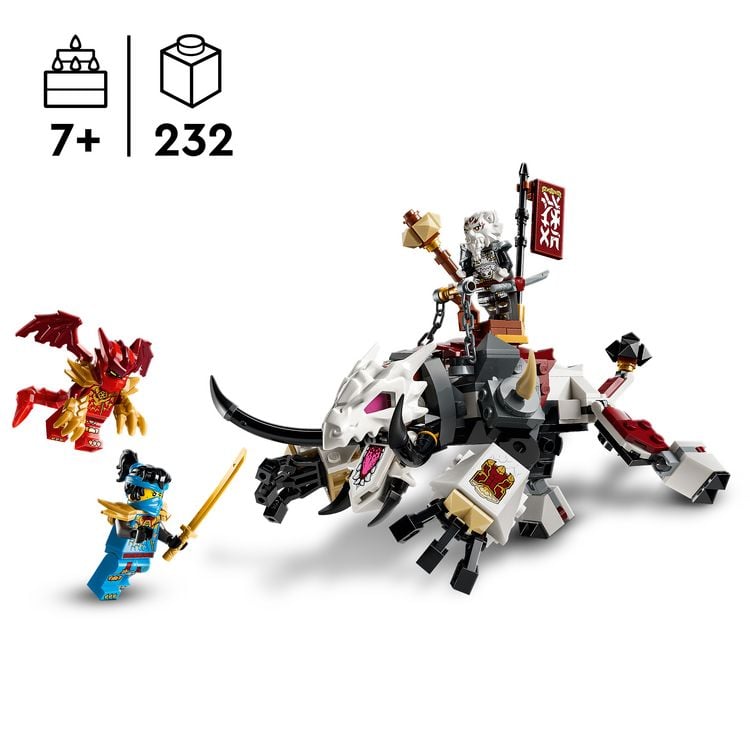 Produktbild: LEGO NINJAGO 71863 Zilvar auf seinem Drachentier Grimtak, Spielzeugmonster mit 3 Minifiguren