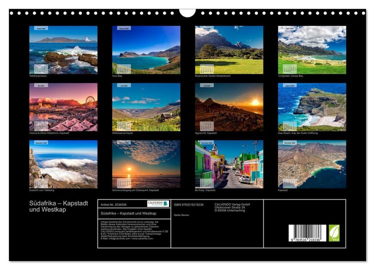 Produktbild: S&uuml;dafrika &ndash; Kapstadt und Westkap (Wandkalender 2026 DIN A3 quer), CALVENDO Monatskalender