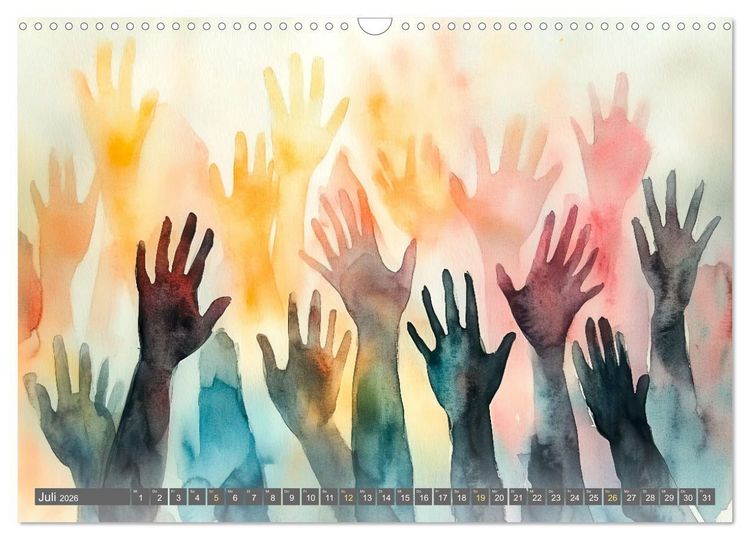 Produktbild: Menschenrechte - W&uuml;rde und Freiheit (Wandkalender 2026 DIN A3 quer), CALVENDO Monatskalender