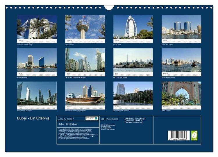 Produktbild: Dubai - Ein Erlebnis (Wandkalender 2026 DIN A3 quer), CALVENDO Monatskalender