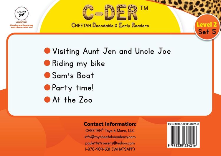 Produktbild: C-DER (Cheetah Decodable & Early Readers) Set 5, Book 38, Visiting Aunt Jen and Uncle Joe