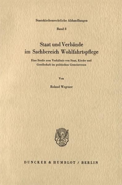 Produktbild: Staat und Verb&auml;nde im Sachbereich Wohlfahrtspflege.