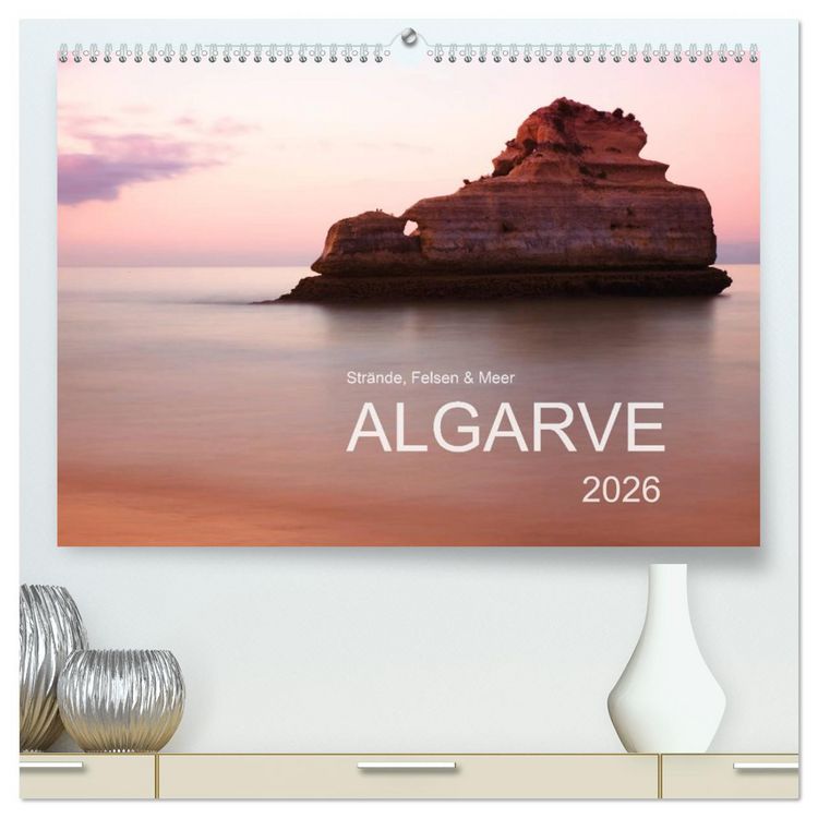 Produktbild: Str&auml;nde, Felsen und Meer - ALGARVE 2026 (hochwertiger Premium Wandkalender 2026 DIN A2 quer), Kunstdruck in Hochglanz