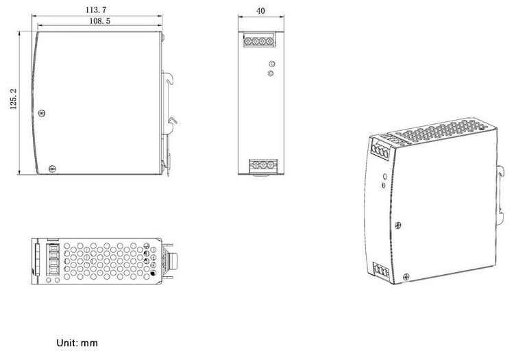 Produktbild: TRU COMPONENTS TC-13864568 Hutschienen-Netzteil (DIN-Rail) 48 V/DC 2.5 A 120 W Anzahl Ausg&auml;nge:1 x Inhalt 1 St.
