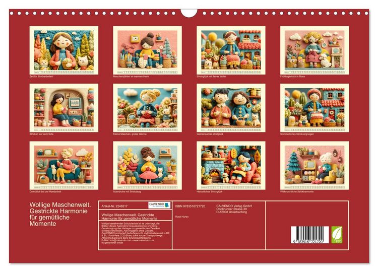Produktbild: Wollige Maschenwelt. Gestrickte Harmonie f&uuml;r gem&uuml;tliche Momente (Wandkalender 2026 DIN A3 quer), CALVENDO Monatskalender