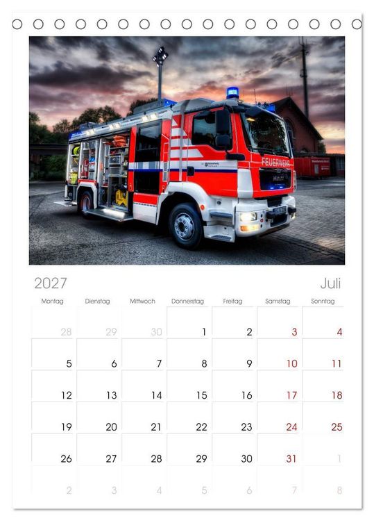 Produktbild: Tischplaner 2027 - Feuerwehr und Rettungsdienst (A5 Tischkalender zum Aufstellen) CALVENDO