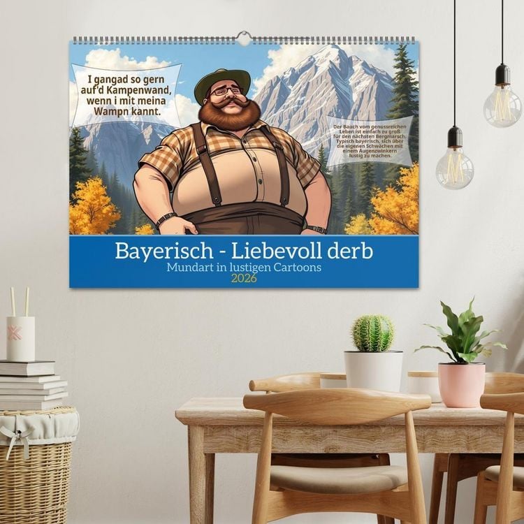 Produktbild: Bayerisch - Liebevoll derb (Wandkalender 2026 DIN A2 quer), CALVENDO Monatskalender