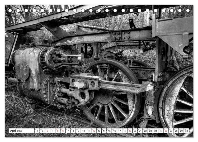 Produktbild: Unter Dampf - Eisenbahnromantik in schwarz-wei&szlig; (Tischkalender 2026 DIN A5 quer), CALVENDO Monatskalender