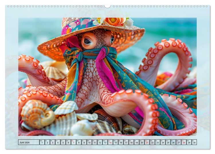 Produktbild: Tintenfisch Fashion. Coole Models zeigen die Trends (hochwertiger Premium Wandkalender 2026 DIN A2 quer), Kunstdruck in Hochglanz