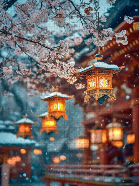Produktbild: CALVENDO Puzzle Ein Hauch von Bl&uuml;te im Schweigen des Winters | 1000 Teile Lege-Gr&ouml;&szlig;e 64x48cm Foto-Puzzle f&uuml;r gl&uuml;ckliche Stunden