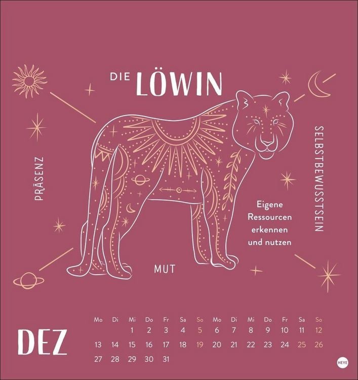 Produktbild: Krafttiere Postkartenkalender 2027
