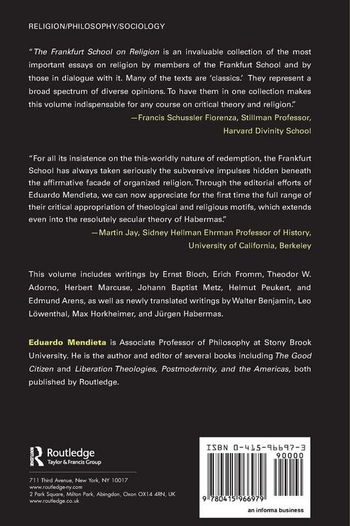 Produktbild: The Frankfurt School on Religion