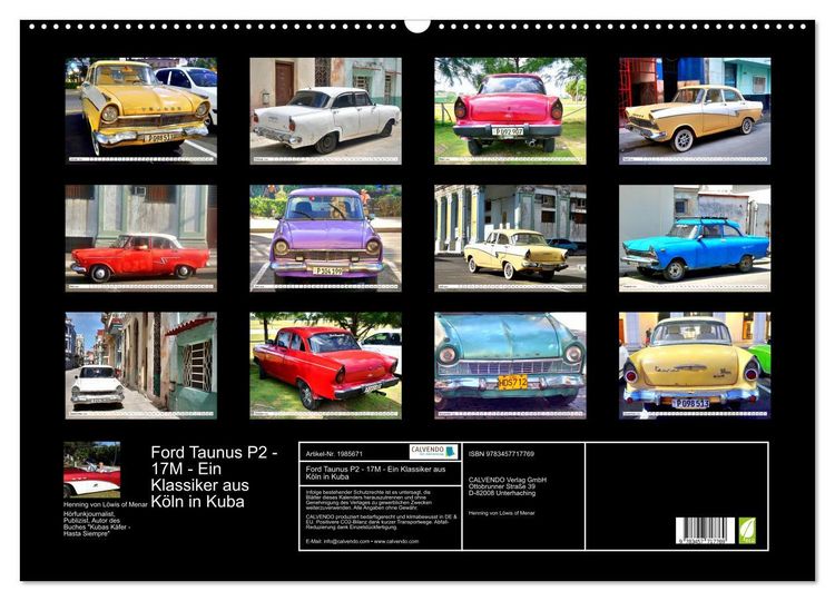 Produktbild: Ford Taunus P2 - 17M - Ein Klassiker aus K&ouml;ln in Kuba (Wandkalender 2026 DIN A2 quer), CALVENDO Monatskalender
