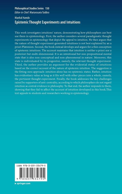 Produktbild: Epistemic Thought Experiments and Intuitions