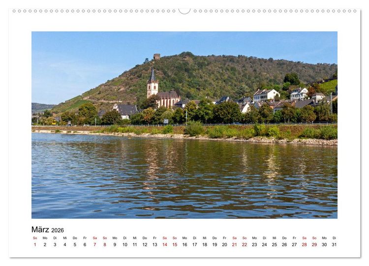 Produktbild: Am sch&ouml;nen Mittelrhein (hochwertiger Premium Wandkalender 2026 DIN A2 quer), Kunstdruck in Hochglanz