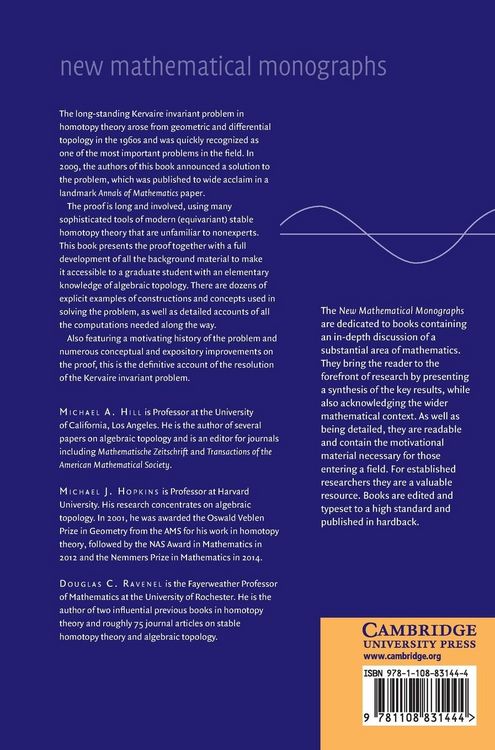 Produktbild: Equivariant Stable Homotopy Theory and the Kervaire Invariant Problem