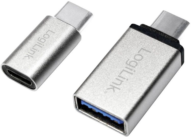 Produktbild: LogiLink USB 3.2 Gen 1 (USB 3.0) Adapter [1x USB-C&reg; Stecker - 1x USB 2.0 Buchse Micro-B, USB 3.2 Gen 1 Buchse A (USB 3.0)] AU0040