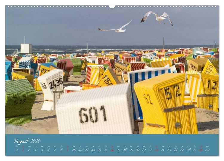 Produktbild: Strandk&ouml;rbe &ndash; bunte Vielfalt an der Nordsee (Wandkalender 2026 DIN A2 quer), CALVENDO Monatskalender