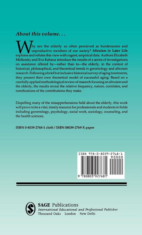 Produktbild: Altruism in Later Life
