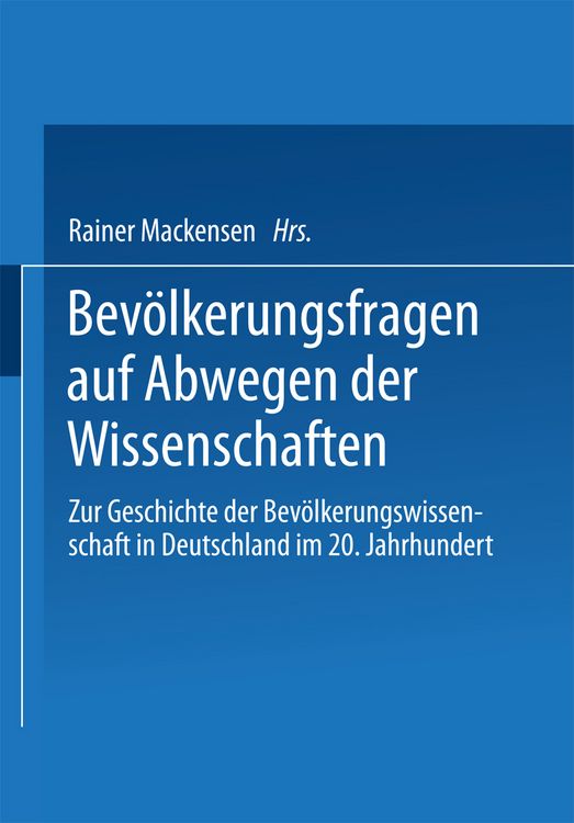 Produktbild: Bev&ouml;lkerungsfragen auf Abwegen der Wissenschaften