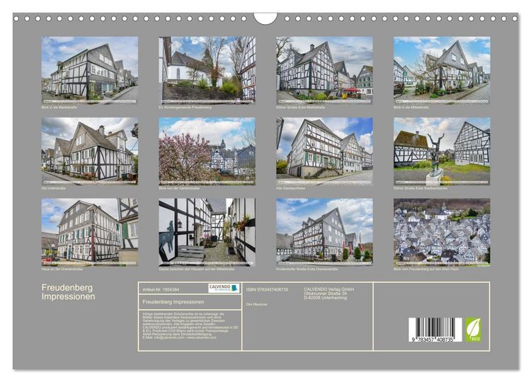 Produktbild: Freudenberg Impressionen (Wandkalender 2026 DIN A3 quer), CALVENDO Monatskalender